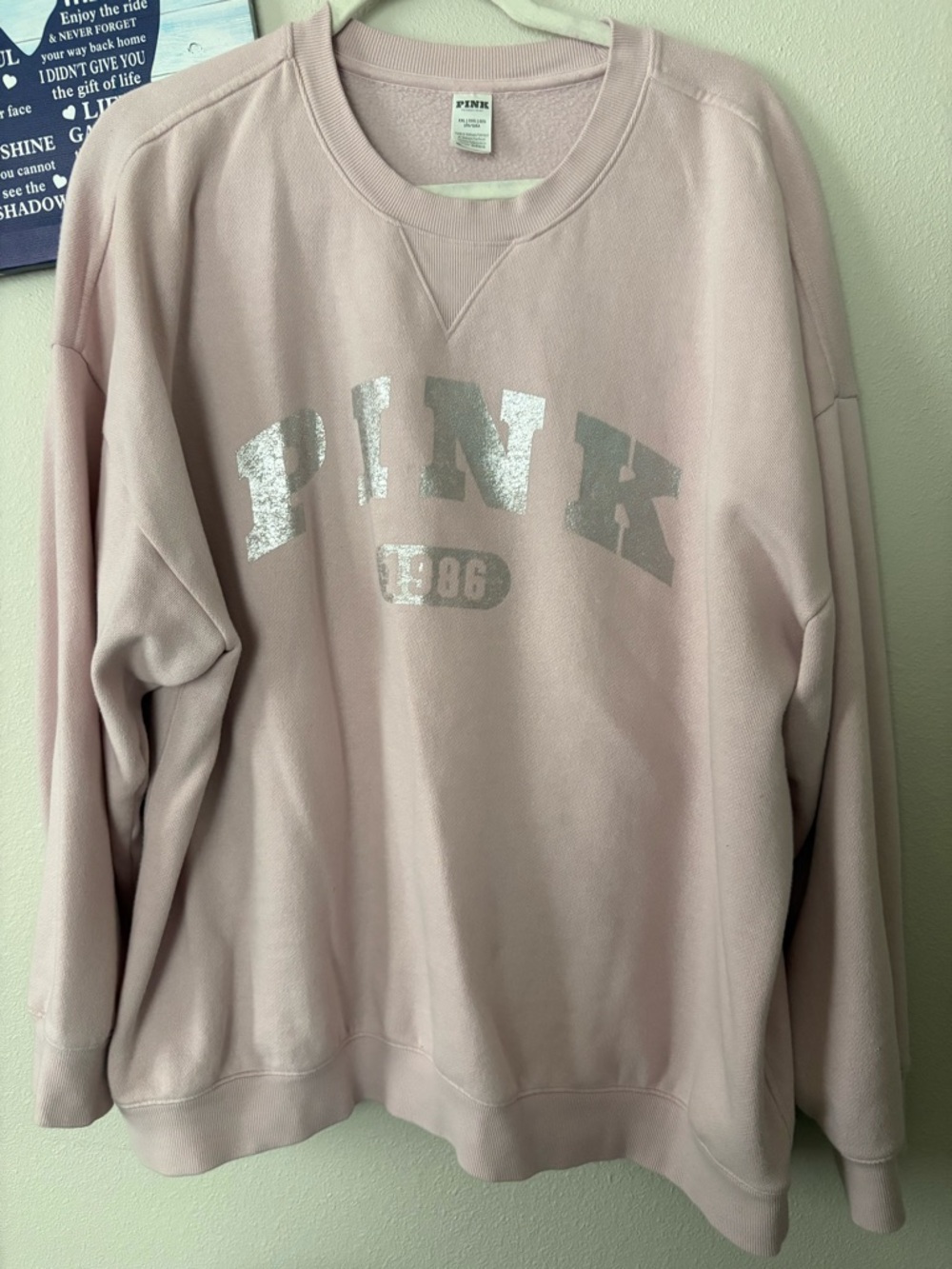 PINK Victoria's Secret Dusty Pink Crewneck with Silver Logo